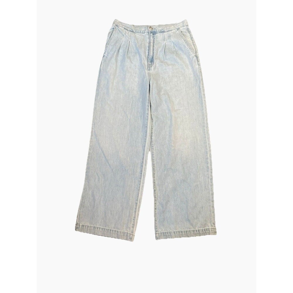 Madewell The‎ Harlow Wide-Leg Jeans Airy Denim Pleated Noll Wash Sz 27 READ